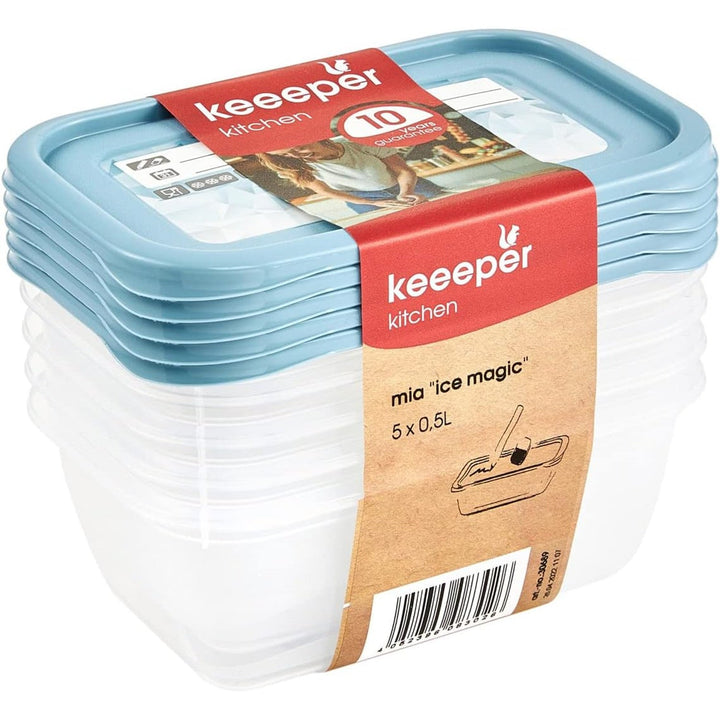 Sæt med 5 madbeholdere 500 ml Mia Magic Ice Keeeper