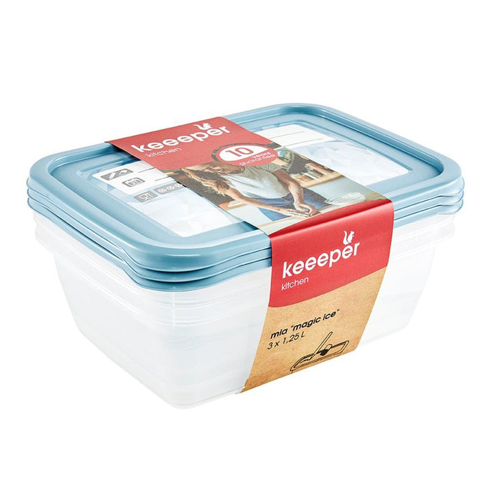 Sæt med 3 madbeholdere 1250 ml Mia Magic Ice Keeeper