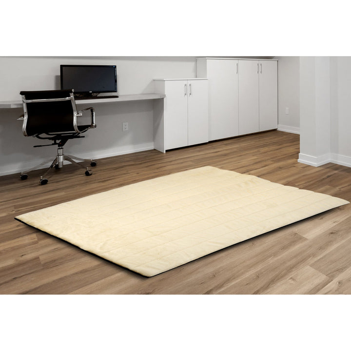 Plys tæppe, imiteret kaninskind, skridsikker, 120 x 160 cm, beige, DYWRAB120/160BEZ