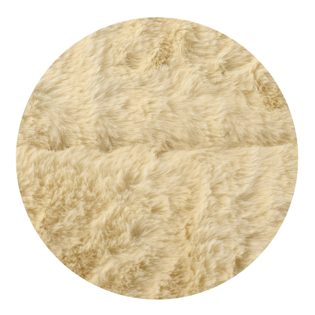 Plys tæppe, imiteret kaninskind, skridsikker, 120 x 160 cm, beige, DYWRAB120/160BEZ