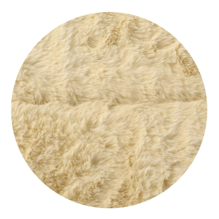 Plys tæppe, imiteret kaninskind, skridsikker, 120 x 160 cm, beige, DYWRAB120/160BEZ