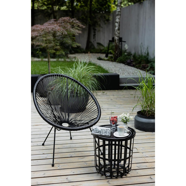 Branq bord, rundt, med opbevaringskurv, sort, Zen 1850