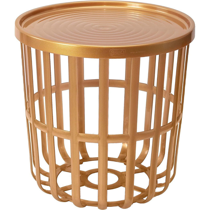 Branq bord, rundt, med opbevaringskurv, guld, Zen 1850