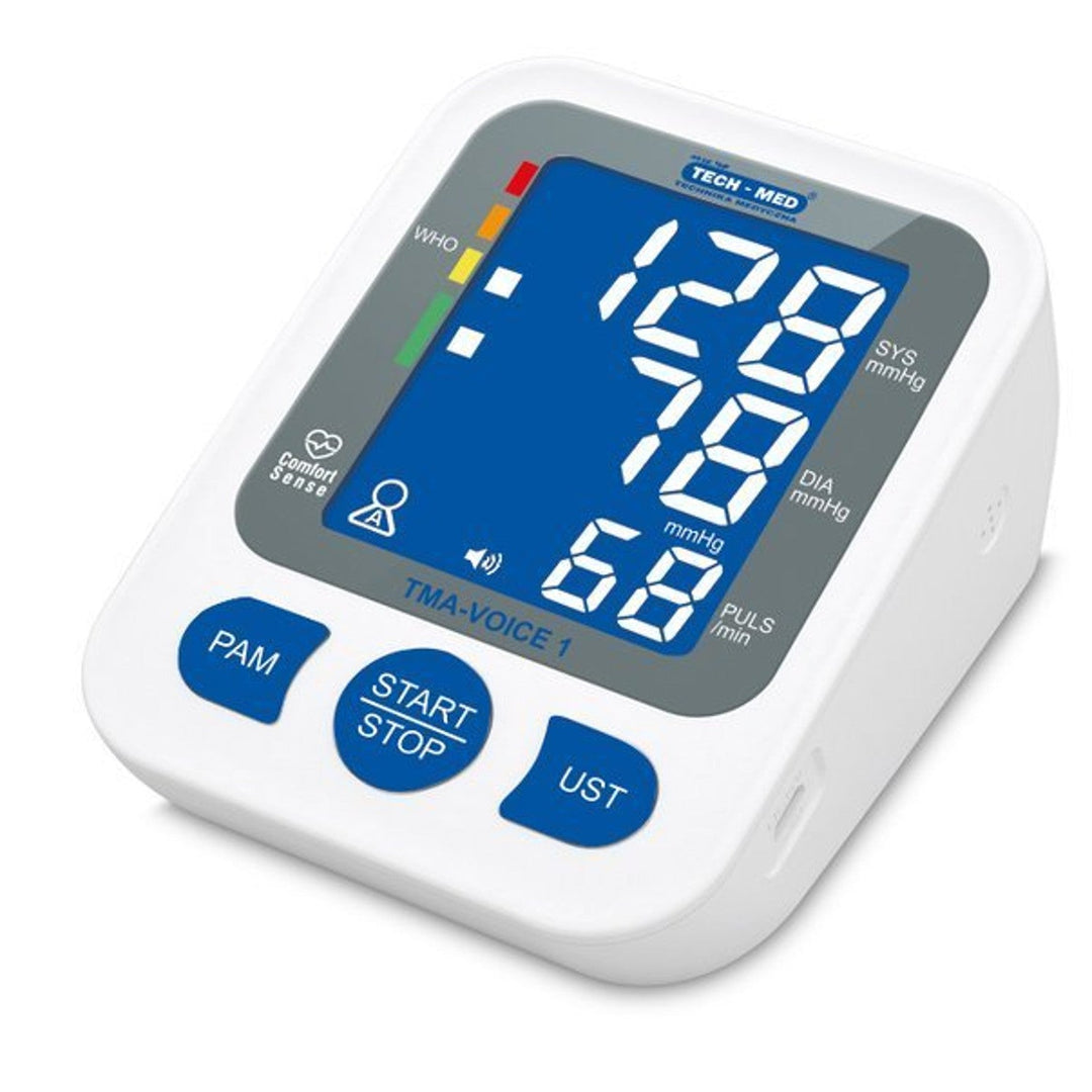 TECH-MED blodtryksmåler, digital, overarmsmodel, talefunktion, TMA-VOICE 1