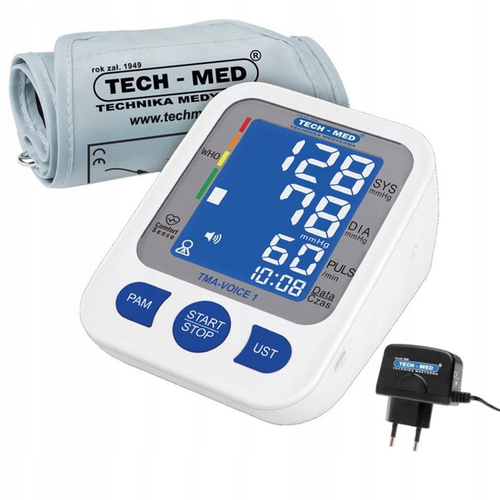 TECH-MED blodtryksmåler, digital, overarmsmodel, talefunktion, TMA-VOICE 1