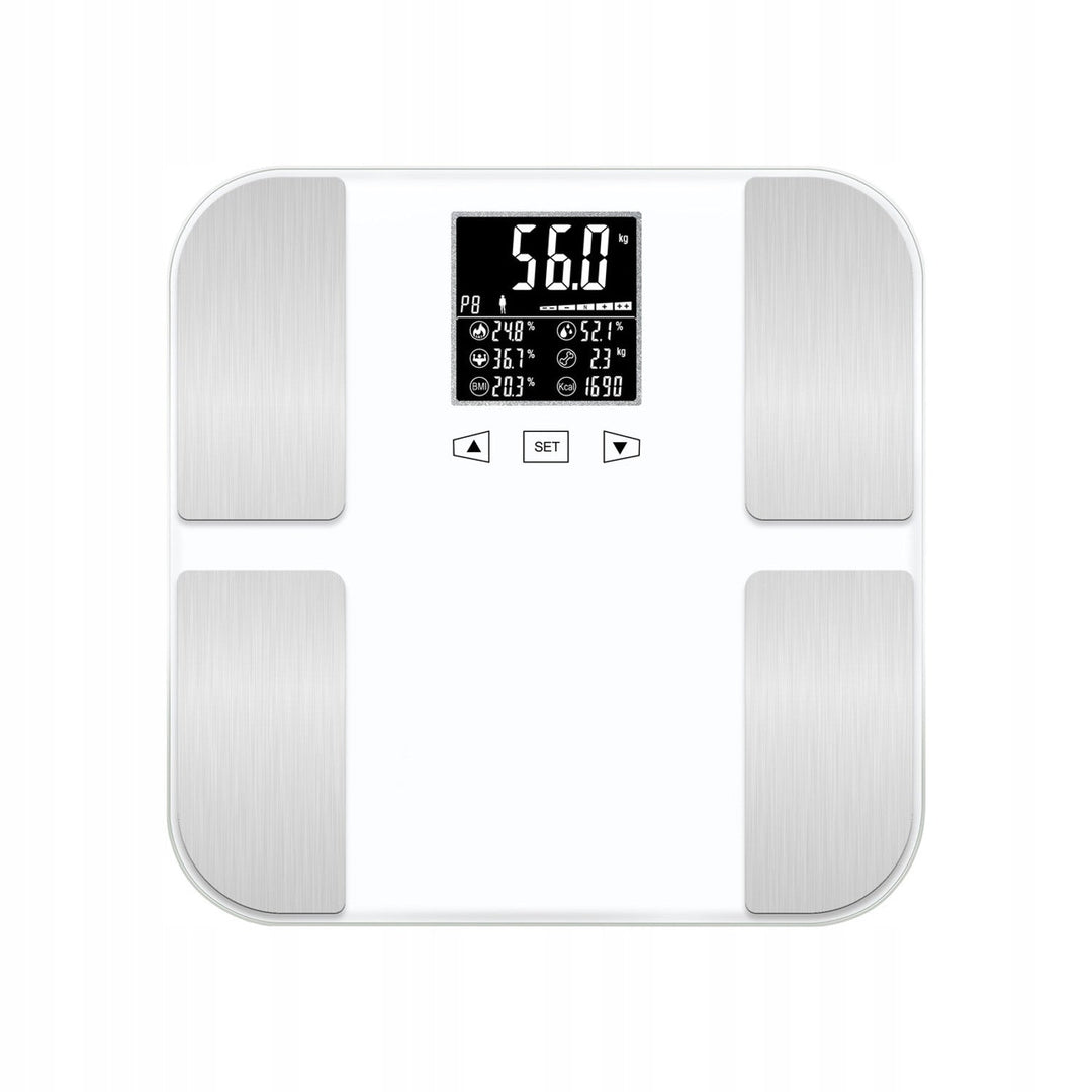 Analytisk badevægt, BMI-indikator, fedtmåling, baggrundsbelyst LCD-display, TM-WA002