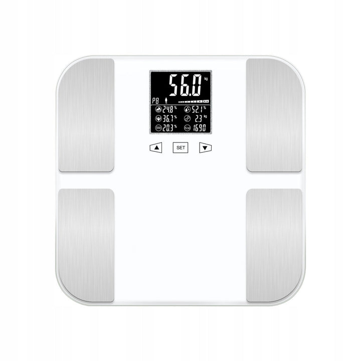 Analytisk badevægt, BMI-indikator, fedtmåling, baggrundsbelyst LCD-display, TM-WA002