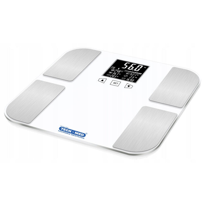 Analytisk badevægt, BMI-indikator, fedtmåling, baggrundsbelyst LCD-display, TM-WA002