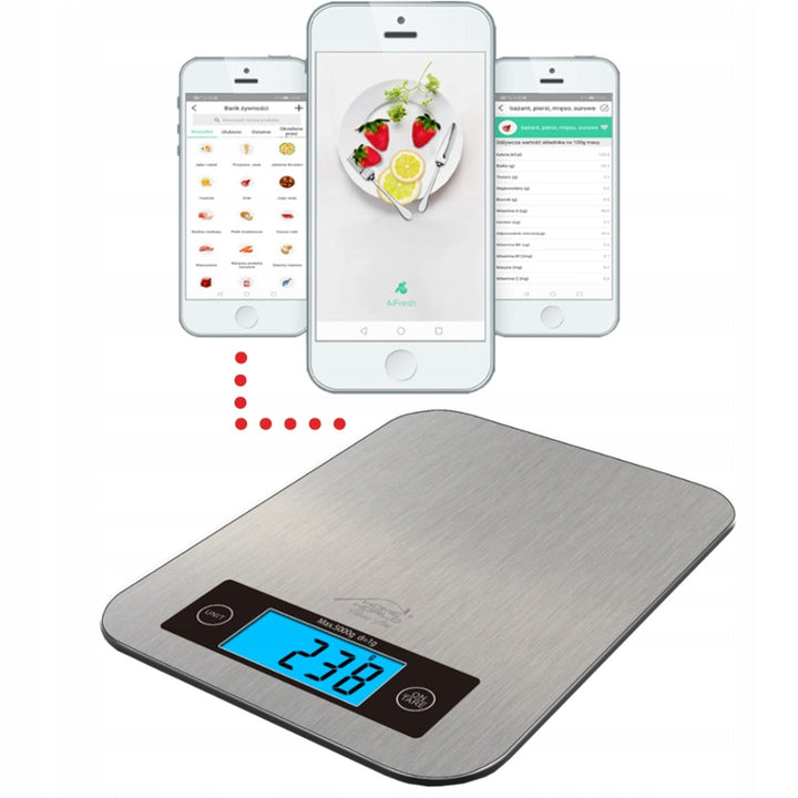 TECH-MED køkkenvægt, diætvægt, Bluetooth, 5 kg, HW-FIT022