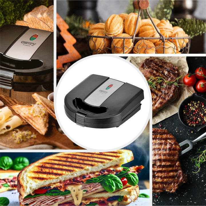 Camry multifunktionsbrødrister, brødrister, grill, nødderister, 1000 W,