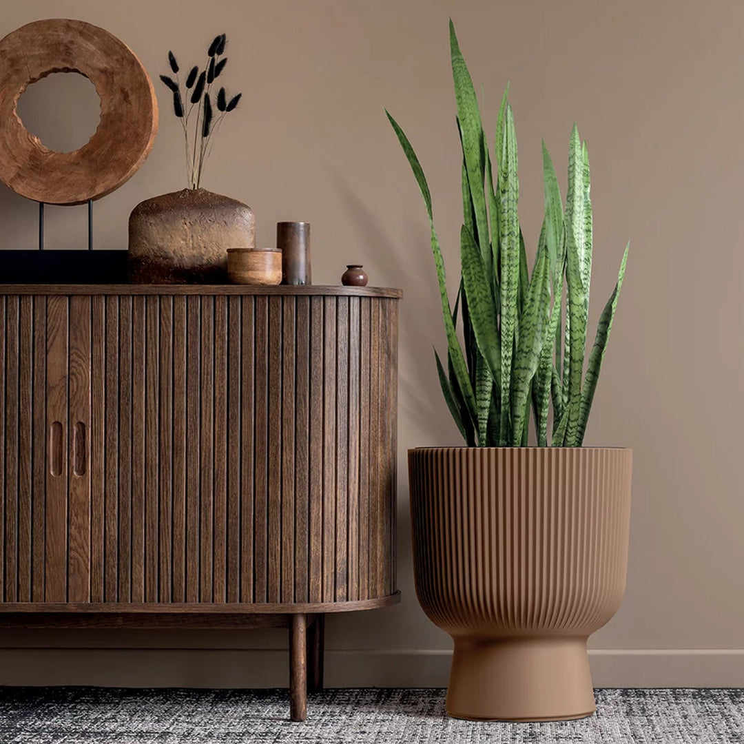 Blomsterpotte med indsats fra Prosperplast, diameter 390 mm, farve marsala, DBMIG400-4985U