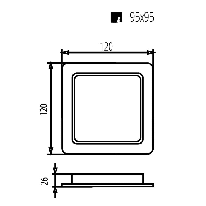 5x Maclean LED-loftsplade, indbygget SLIM, 9W, Neutral White 4000K, 120*120*26mm, 900lm, MCE373 S