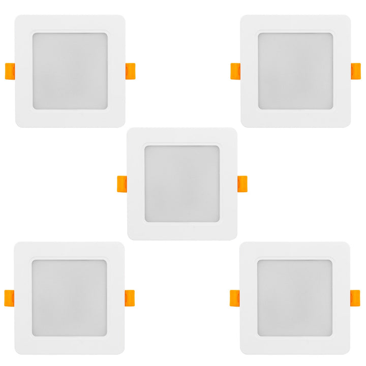 5x Maclean LED-loftsplade, indbygget SLIM, 9W, Neutral White 4000K, 120*120*26mm, 900lm, MCE373 S