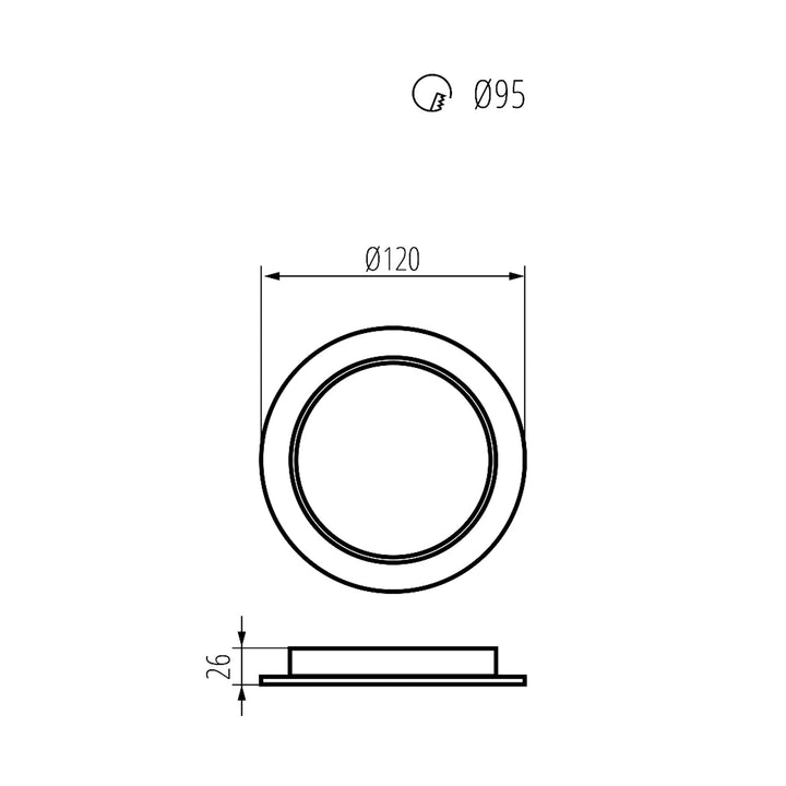 5x Maclean LED-loftsplade, indbygget SLIM, 9W, Neutral White 4000K, 120*26mm, 900lm, MCE371 R + påbygningadapter MCE376 R