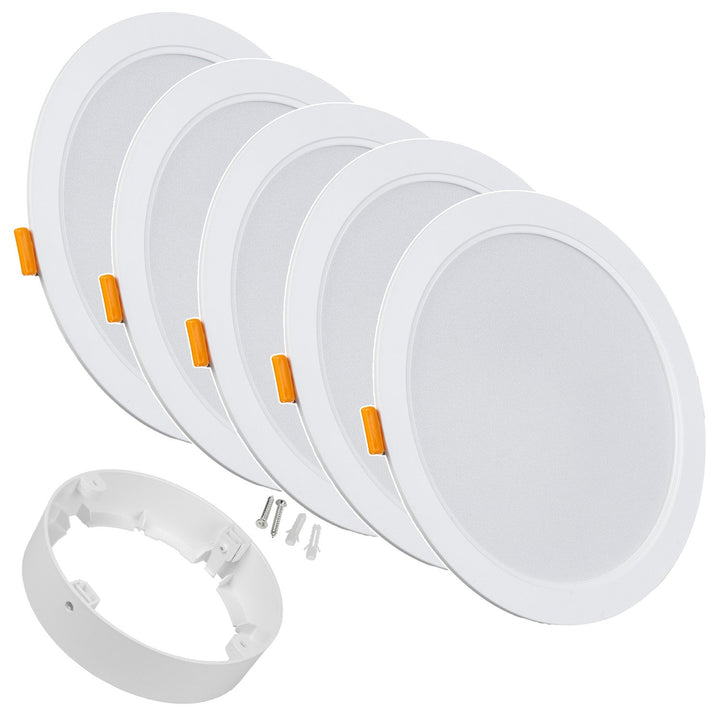 5x Maclean LED-loftsplade, indbygget SLIM, 18W, Neutral White 4000K, 170*26mm, 1800 lm, MCE372 R + påbygningadapter MCE377 R