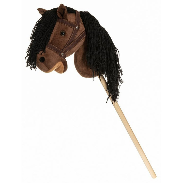 Teddykompaniet plys hest, træpind, tøjler, 80 cm, T-TED-03002