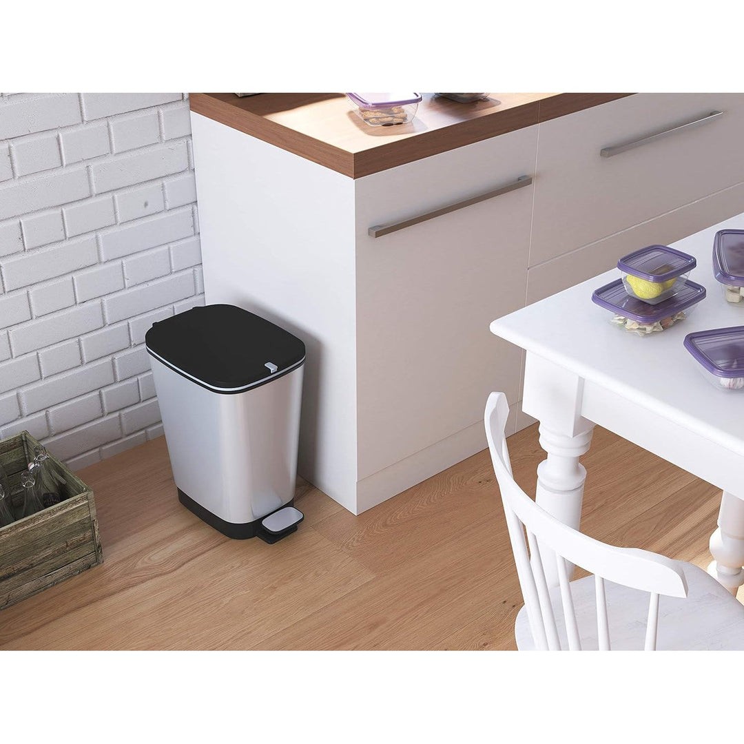 Kis skraldespand med pedal, gummipakning, metalliseret, 30 liter, Chic