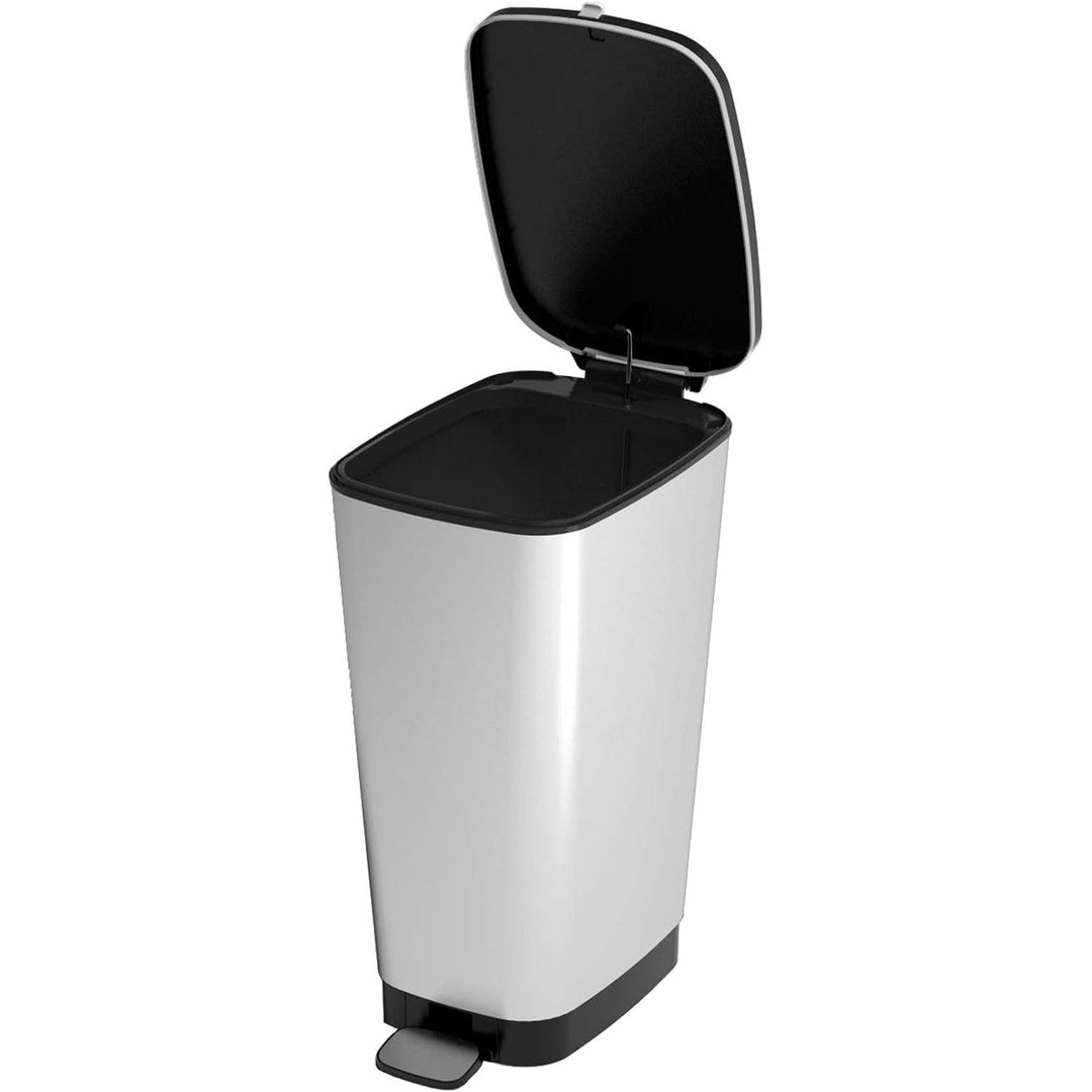 Kis skraldespand med pedal, gummipakning, metalliseret, 50 liter, Chic