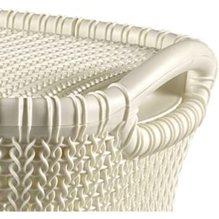 Curver vasketøjskurv, åben konstruktion, 2 håndtag, 57 l, cremefarvet, Knit
