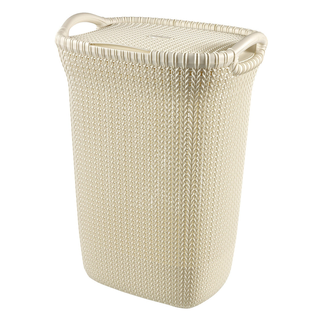 Curver vasketøjskurv, åben konstruktion, 2 håndtag, 57 l, cremefarvet, Knit