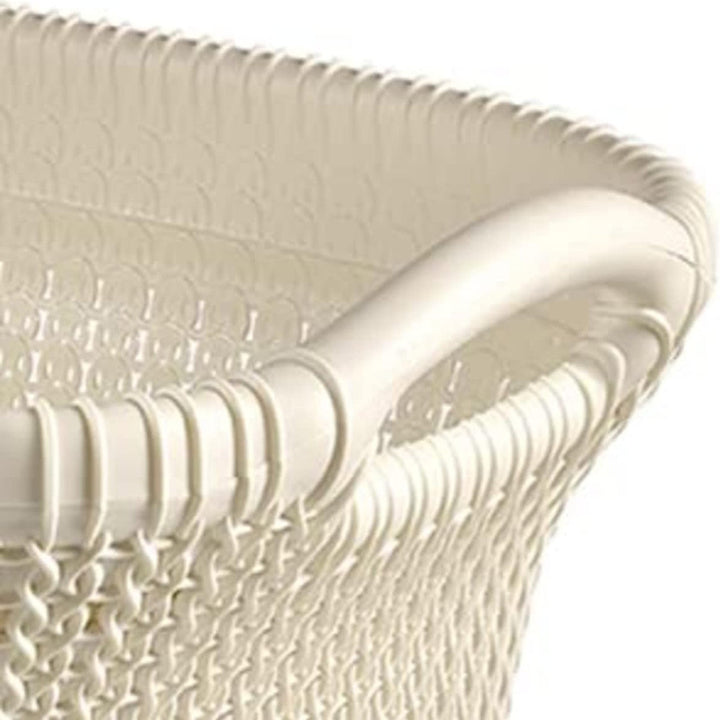 Curver vasketøjskurv, 2 håndtag, 40 l, cremefarvet, Knit