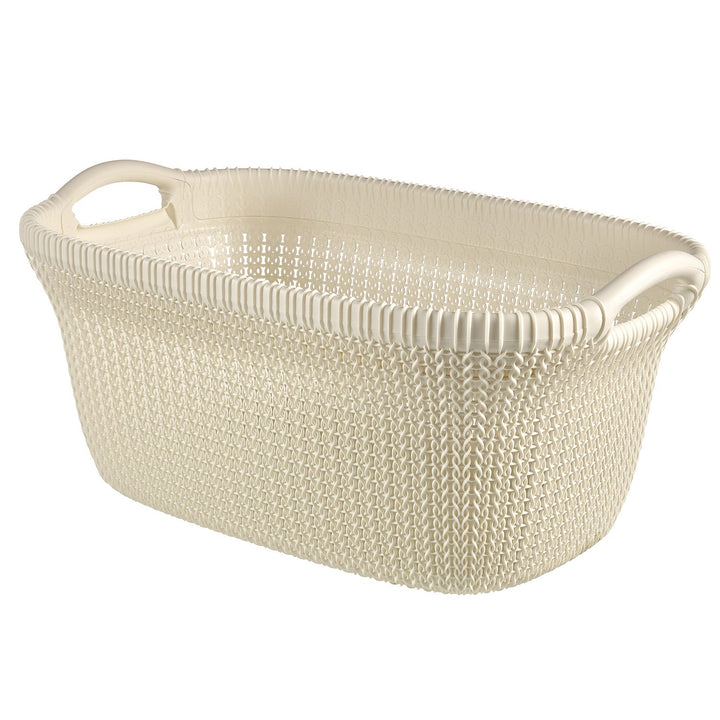 Curver vasketøjskurv, 2 håndtag, 40 l, cremefarvet, Knit