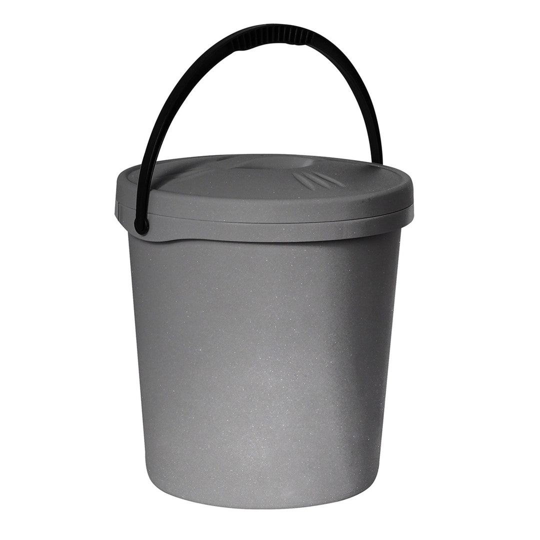 Plast Team spand, låg, håndtag, 16 liter, sølvfarvet, 2062