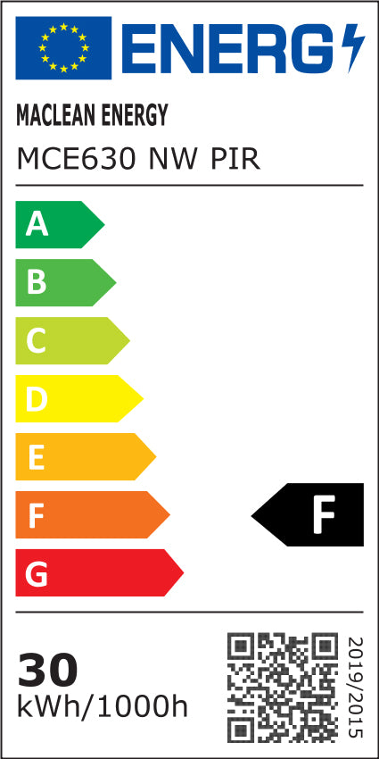 2x LED-projektor med bevægelsessensor Maclean, slim 30W, 2400lm, neutral hvid farve (4000K), IP44, MCE630 NW PIR