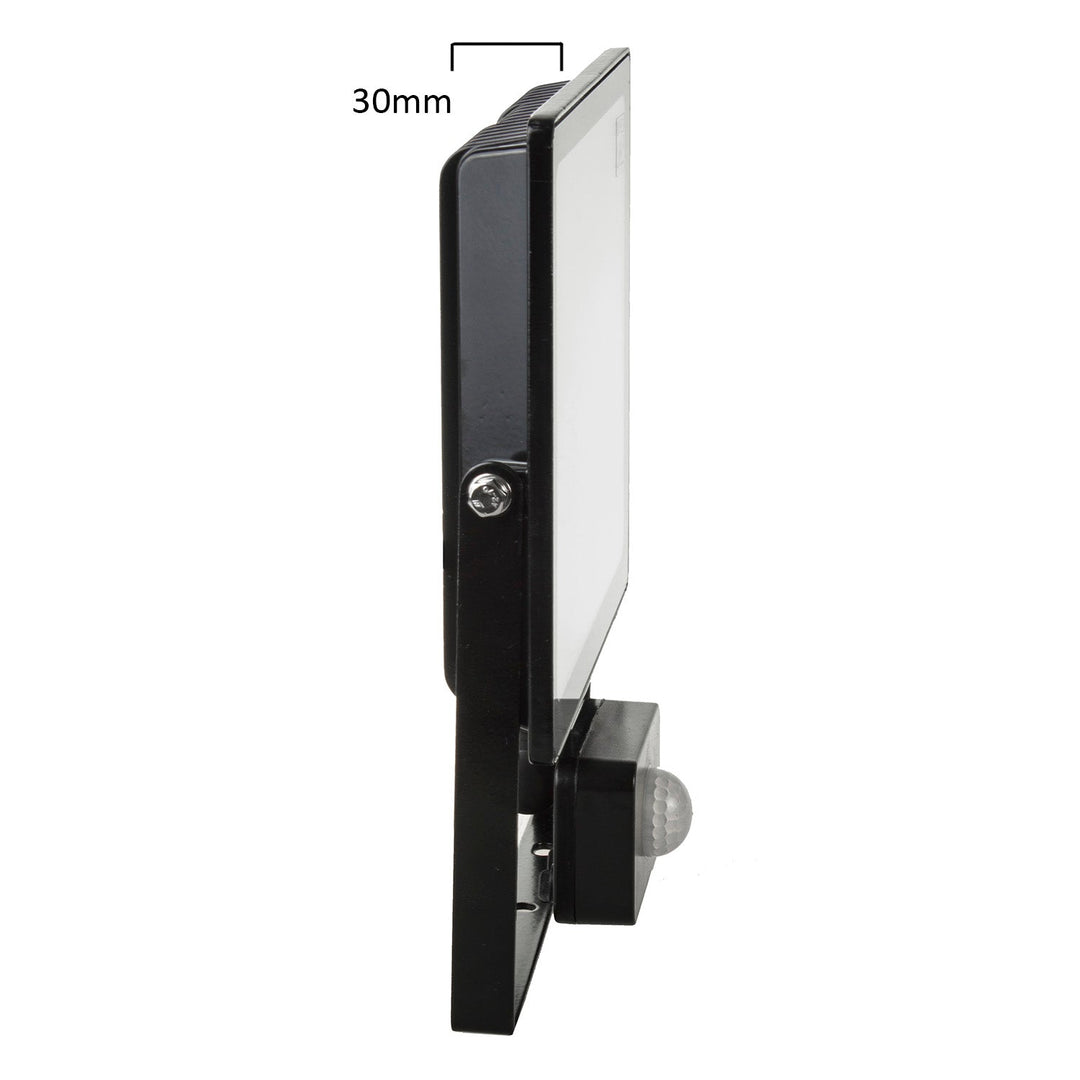 2x LED-projektor med bevægelsessensor Maclean, slim 50W, 4000lm, varm hvid farve (3000K), IP44, MCE650 WW PIR