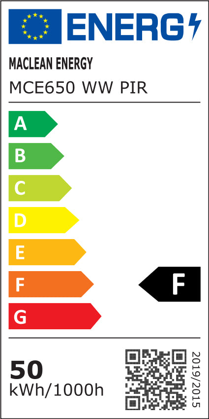 2x LED-projektor med bevægelsessensor Maclean, slim 50W, 4000lm, varm hvid farve (3000K), IP44, MCE650 WW PIR