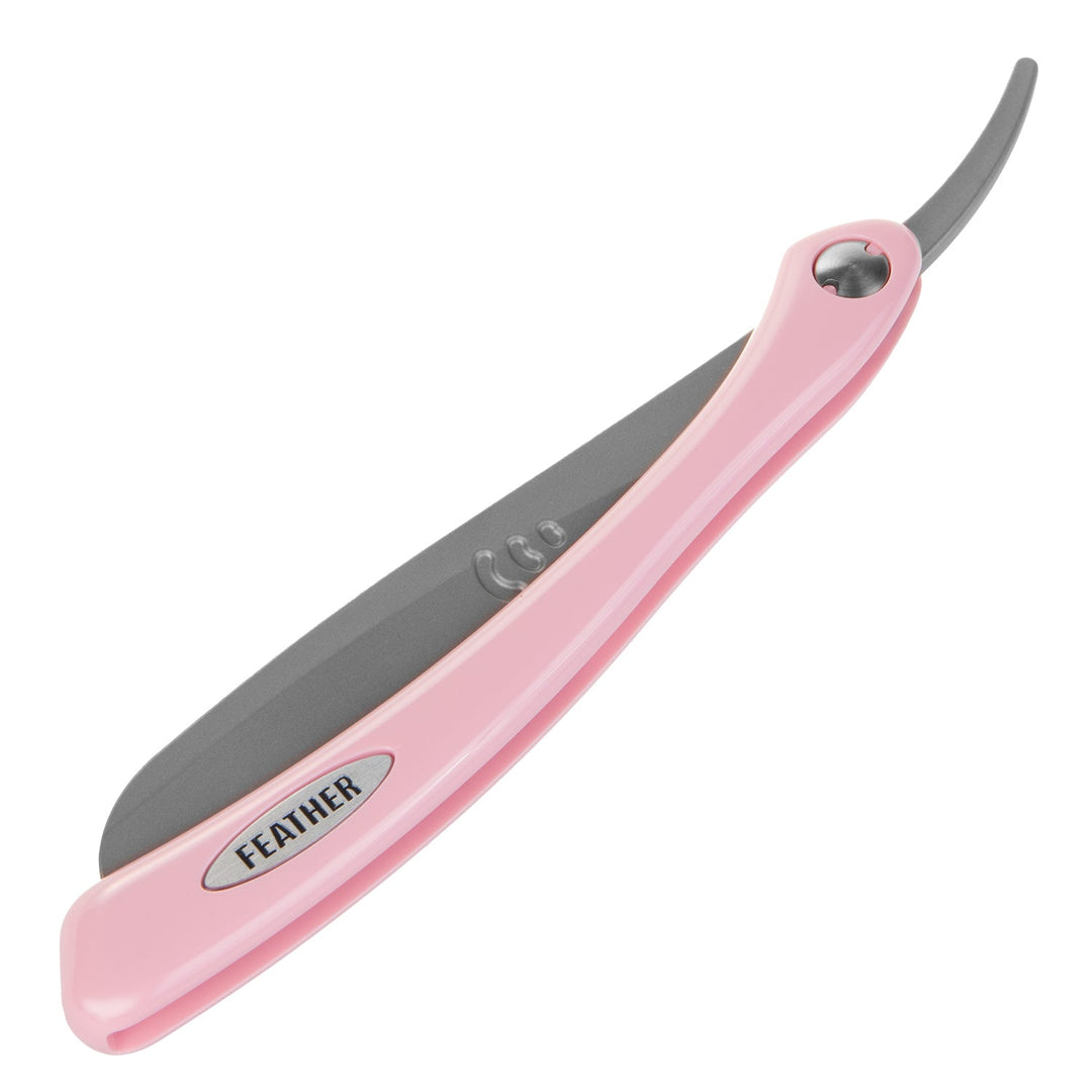 Feather barberkniv, til barberblade, lyserødt håndtag, Professional Artist Club ACSR-RP