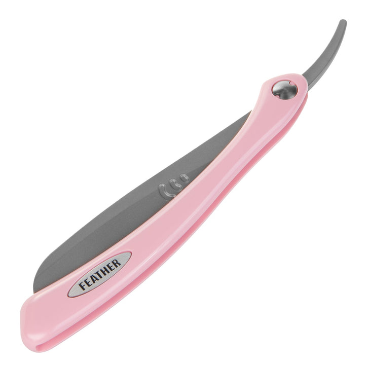 Feather barberkniv, til barberblade, lyserødt håndtag, Professional Artist Club ACSR-RP