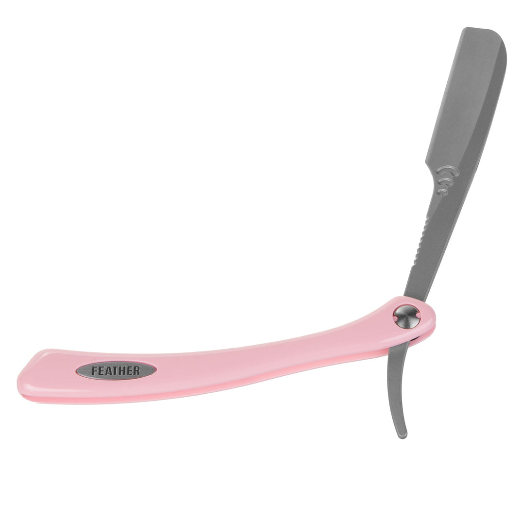Feather barberkniv, til barberblade, lyserødt håndtag, Professional Artist Club ACSR-RP