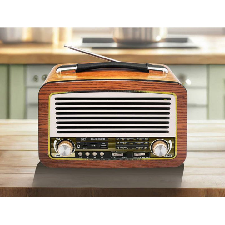 LTC bærbart radio, teleskopantenne, Bluetooth, FM/AM/SW, Olza Retro