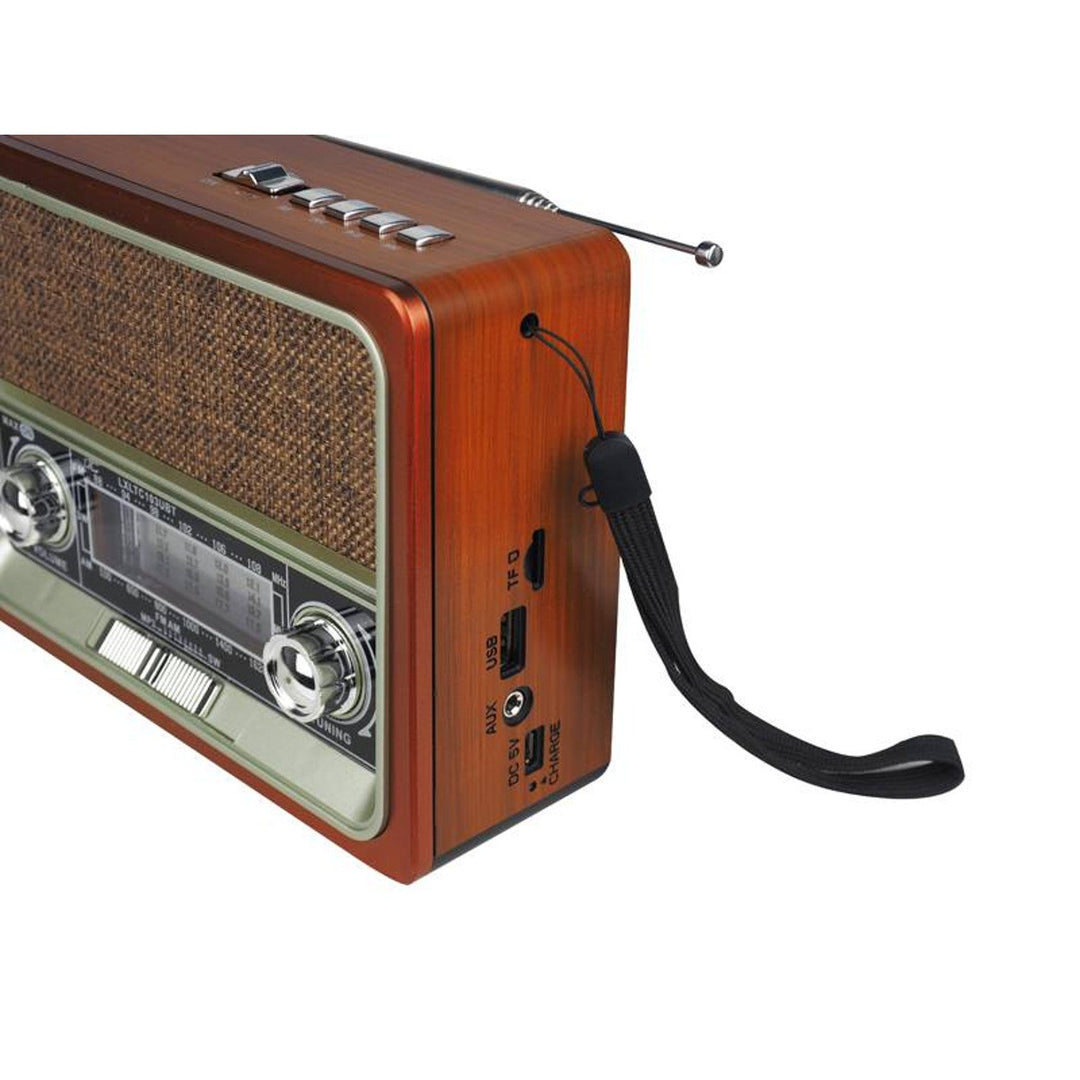 LTC bærbart radio, Bluetooth, FM/AM/SW, USB, solcellepanel, LXLTC103UBT