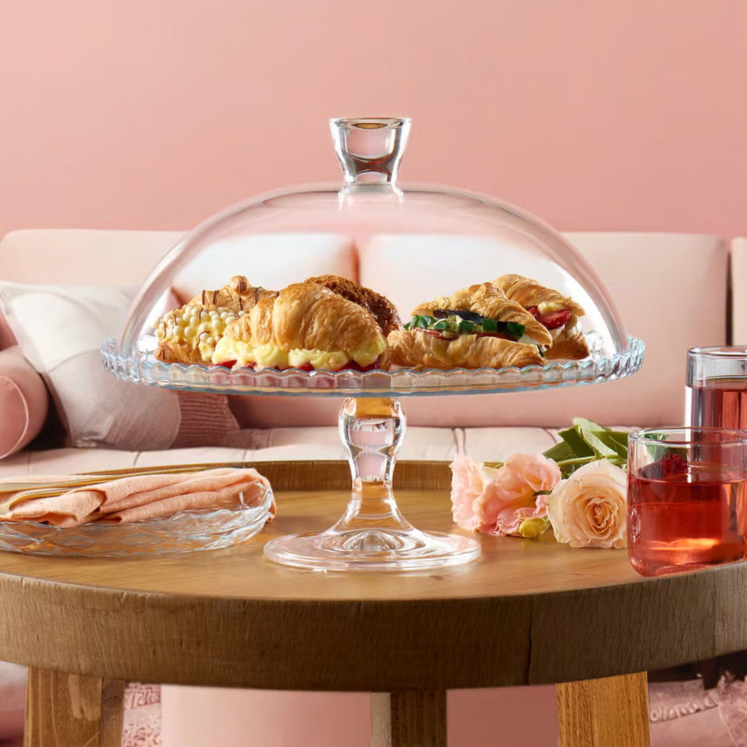Pasabahce frugtskål, glas, på fod, med låg, 32 cm, Patisserie