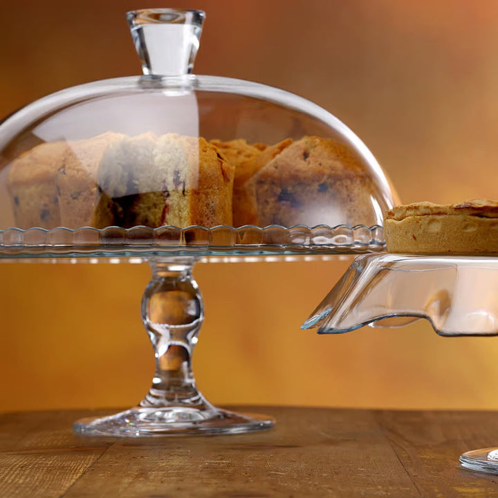 Pasabahce frugtskål, glas, på fod, med låg, 32 cm, Patisserie