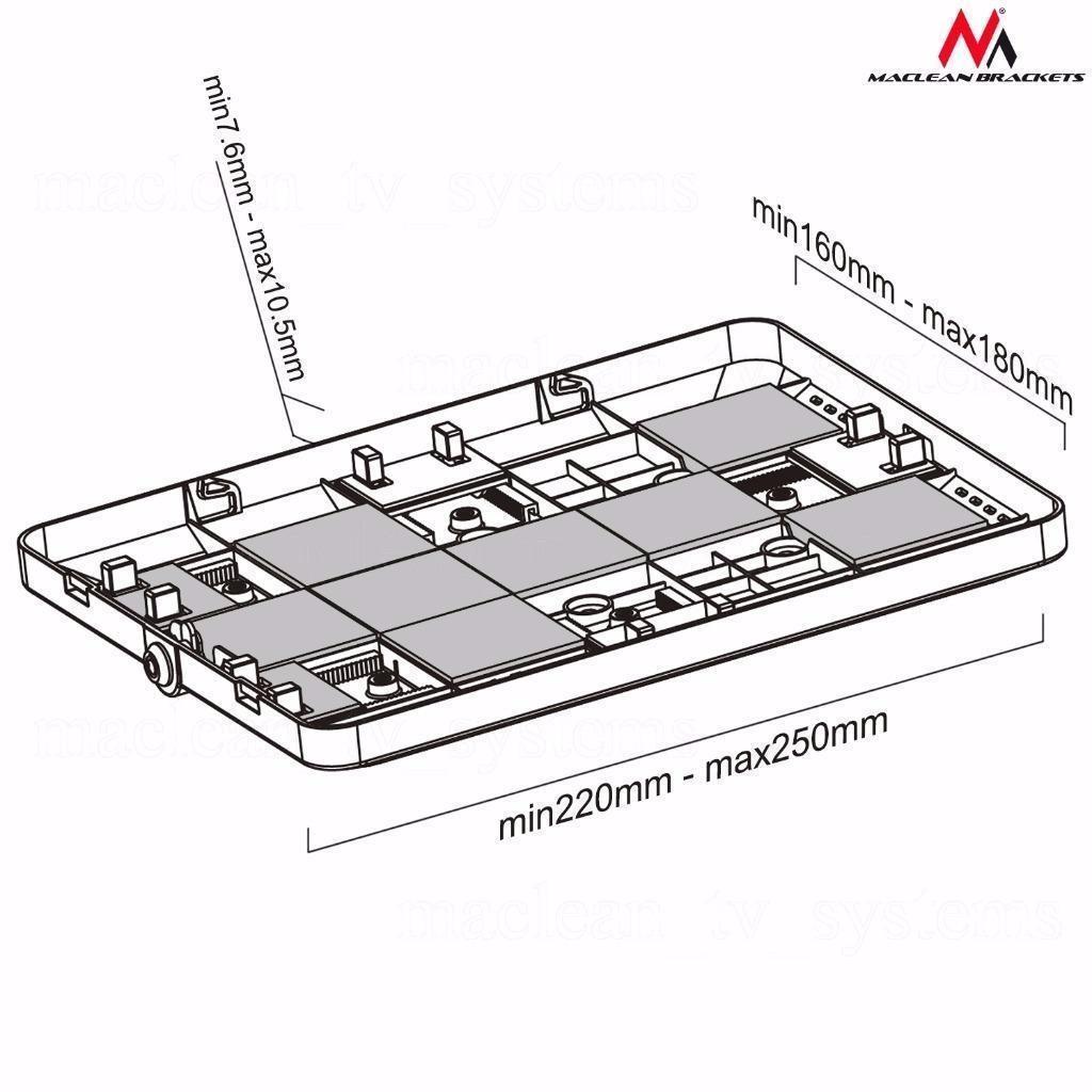 Maclean reklameholder til tablet, gulvmodel med lås, universal, 9,7"-10,1", MC-645
