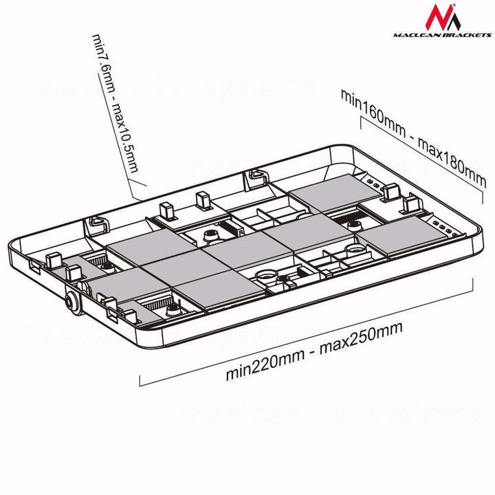 Maclean reklameholder til tablet, gulvmodel med lås, universal, 9,7"-10,1", MC-645