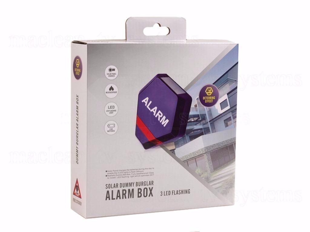 Solar alarm sirene attrappe sølv DC3200 S 3x LED