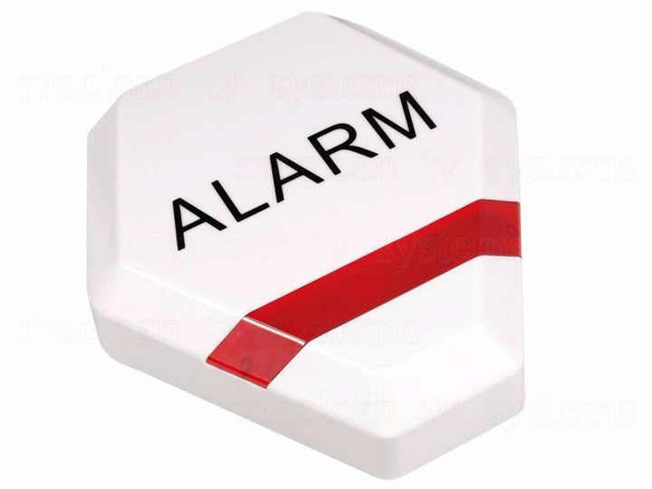 Solar alarm sirene attrappe sølv DC3200 S 3x LED