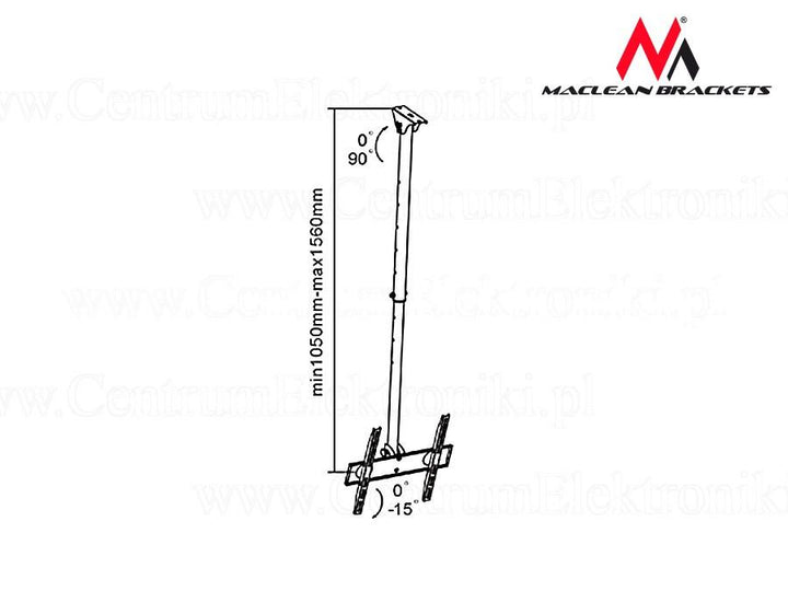 Maclean loftbeslag til tv, maks. VESA 400x400, 32-65", 50 kg, MC-631