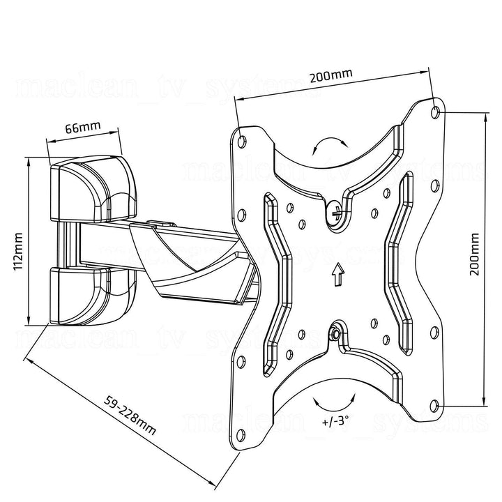 Maclean TV-holder, til tv eller skærm, 13-42", 25 kg, sort, MC-741