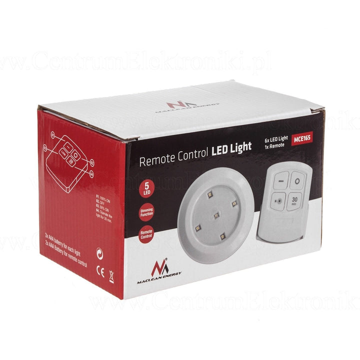 Maclean 6 LED-lampe, sæt med fjernbetjening, batteridrevet, 3xAAA, MCE165