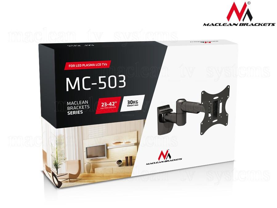 Maclean tv- eller skærmholder, universal, max. VESA 200x200, 13-42", 30 kg, sort, MC-503A B