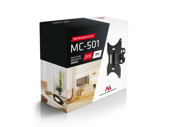 Maclean tv- eller monitorholder, universal, maks. VESA 200x200, 23-50" 30 kg, sølv, MC-501A S