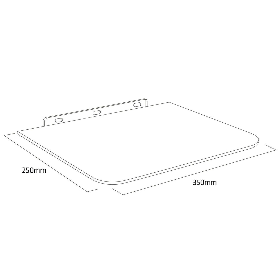 Maclean DVD-hylde, enkelt, maks. 10 kg, glas, MC-738
