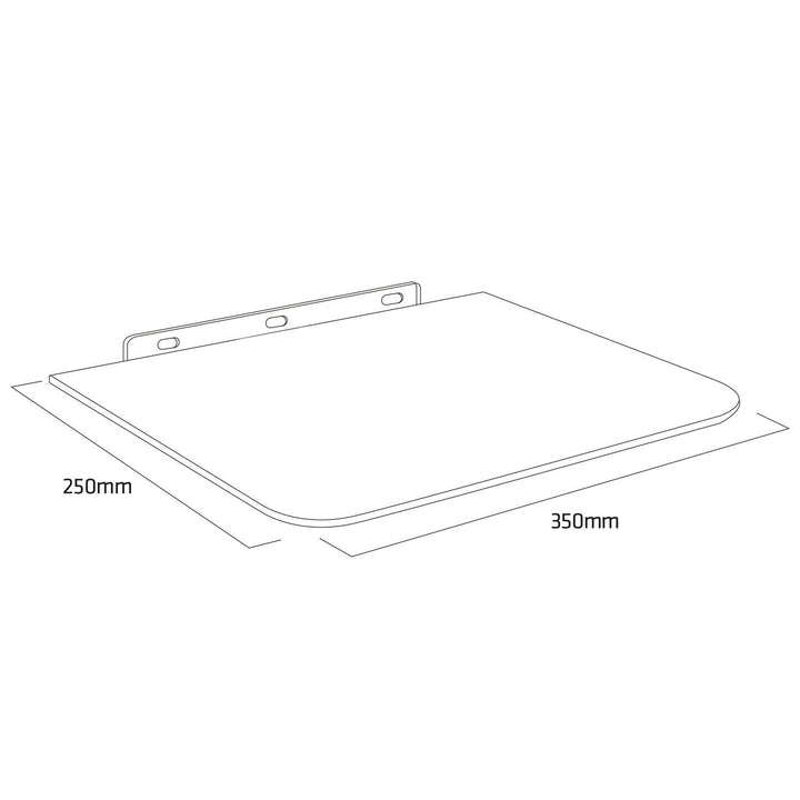 Maclean DVD-hylde, enkelt, maks. 10 kg, glas, MC-738