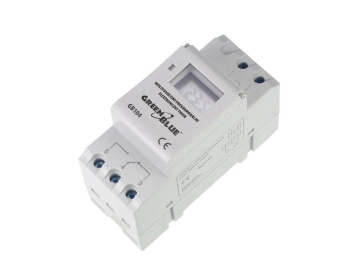 Tidsafbryder - digital timer til DIN-skinne GreenBlue GB104 16 programmer maks. 240 programmer