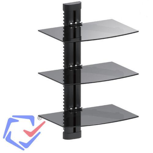 Maclean MC-664 tredobbelt DVD-hyldeholder, 8 kg, med justering